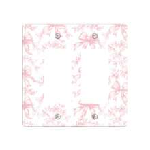 Bohemian Floral Light Switch And Outlet Covers - Decorative Electrical Socket Plates With Pink Flowers, Easy Installation No Wiring Needed, For Farmhouse, Living Room, Bathroom, Bedroom - Compatible With Single/Double Switches & Outlets, Home Decor Accents, Room Styling, Botanical Theme, Vintage Aesthetic, Durable Covers, Smooth Finish, Switchplate Covers, Switch Cover, Bohemian Decor - 2 Gang Double Rocker - 查看 2