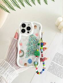 奶油色纹理透明树形图案彩绘吊坠防震手机壳，兼容 Galaxy S24、A04、A12、A13、A14、A23、A24、A32、A33、A51、A52、A53、A54、A72、S20 FE，兼容9系列，兼容9A系列 - 彩色 - 查看 6