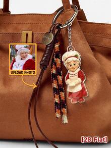 Customized 2D Christmas-Themed Character Model With Santa Hat, Rendered Based On Uploaded Photo, Personalized Keychain Gift For Family And Friends - As Shown - View 12