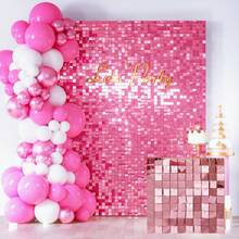 10 pezzi 30cm x 30cm Pannelli decorativi da parete lucidi, fondali con paillettes colorate, pannelli riutilizzabili e facili da installare, decorazioni per compleanni, feste, matrimoni, palcoscenici, San Valentino, Natale, Ringraziamento, regali, decorazione pareti domestiche