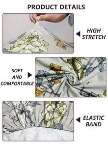 غطاء وسادة كنبة مطبوع بطبعة زهرية من الحرير الحليبي، قابل للإزالة والغسل في الغسالة، مناسب لكنبة L الشكل، كنبة بمقعد واحد/مقعدين/ثلاثة مقاعد/أربعة مقاعد، واقي أثاث، قابل للغسل، مقعد منفصل، غطاء كنبة، مناسب لديكور المنزل واستخدام الحيوانات الأليفة