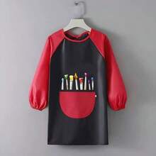 1pc Cute Bear Painting Pattern Apron, Painting Protective Apron For Girls And Boys, Cooking/Art Supplies - Multicolor - View 13