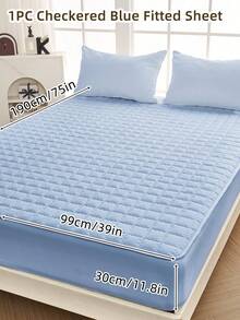 1pc Fitted Sheet, Bedding, Bed Sheet, Waterproof  Fitted Sheet, Skin-Friendly Mattress Cover, Soft And Comfortable Bedding For Bedroom, Room Decor, Halloween Decor, Christmas Decoration, 11.8 Inch Deep Pocket Cooling Breathable Quilted Fitted Sheet For All Seasons, For Single, Twin, Full, Queen And King Size, Solid Color Mattress Protective Cover, Dustproof, Comfortable And Machine Washable - 彩色 - 查看 59