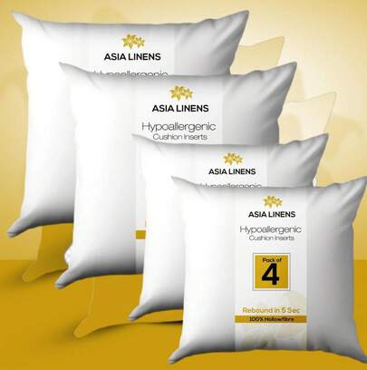 Set Of 1,2 AND 4 Hypoallergenic Cushions Inner Pads| Pack Of 1,2,4| Cushion Insert Decorative Square Pillows For Sofa & Couch