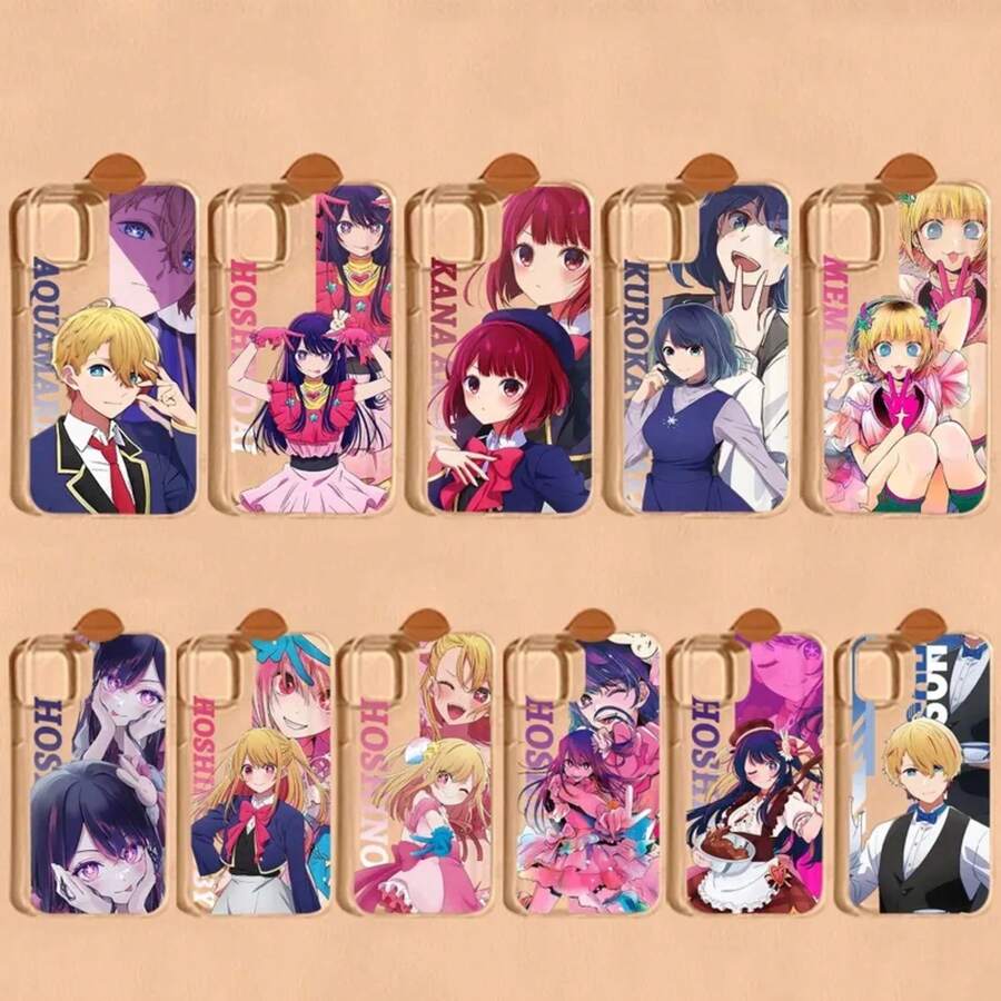 Funda de teléfono Oshi No Ko Anime Ai Hoshino compatible con 14 13 12 11 Pro Max Mini X Xs XR 6 7 8 Plus SE 2020, funda transparente, compatible con funda de 17, funda de 17 Pro, funda de 17 Pro Max - z9 - Ver 1