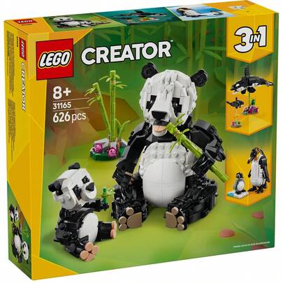 LEGO CREATOR 3IN1 – WILDLIFE: PANDA-FAMILIE, 31165, OFFIZIELL LIZENZIERTER STORE, LIEFERUNG INNERHALB VON 24–72 STUNDEN, GELBE BOX, SPIELZEUG, 475 STEINE AUS ORIGINALTEILEN, NEU, TIERE, NATUR