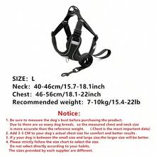 New Color Pet Dog Leash Set, Includes Reflective Adjustable Harness And Collar, Suitable For French Bulldog Outdoor Walking, Comfortable, Leash And Collar Set, Soft Breathable Mesh Material, Suitable For Small/Medium Pets, All Seasons - Black - View 17