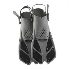 Aletas de natación con talón abierto y correa ajustable, aletas de natación portátiles y cortas adecuadas para esnórquel, buceo y natación, para adultos hombres y mujeres - Multicolor - Ver 19