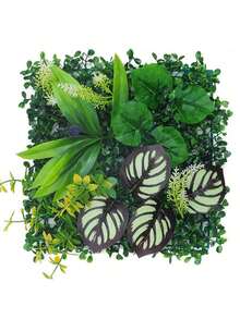 1pc Green Plant Wall Simulation Plant Wall Decoration Background Wall Eucalyptus Green False Turf Artificial Plastic Milan Lawn