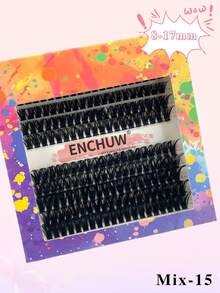 200Pcs CC Curl Fluffy Lash Clusters 80D 8-17mm Mix Thick Cluster Eyelash Extensions Wispy Individual Lashes Clusters Lashes Clusters DIY At Home