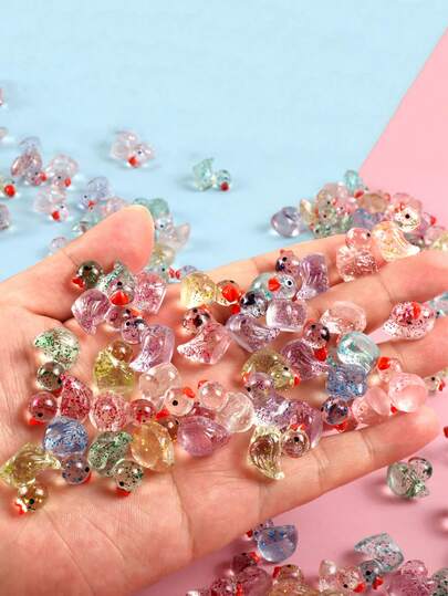 10/20/30/50/100/1000pcs Mini Duck Figurines, Resin Micro Ducks, Plastic Small Ducks, Suitable For Dollhouse, Fairy Garden, Aquarium Decor, Christmas/Halloween/Holiday Gifts