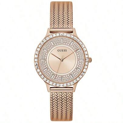  Guess 女士石英表，不锈钢表带，不锈钢表壳，石英机芯，适合日常聚会及其他场合佩戴