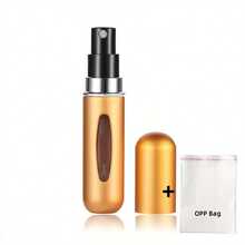 Perfume Refill Bottle Portable Mini Refillable Spray Can, Empty Cosmetic Container Travel 0.17oz + 1 OPP Bag, Mini Refillable Perfume Bottle, Bottom Filled Travel Perfume Spray Bottle, Vintage Perfume Spray Bottle, Glass Perfume Bottle, Portable Fragrance Container, Portable Scent, Fashion Perfume Bottle, Compact Sprayer, High Quality Sprayer, Leakproof Spray Head, Perfume Dispenser, Frequent Traveler, Perfume Lovers - Golden - 查看 2