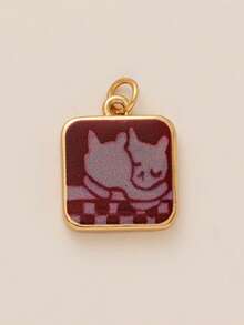 1 Piece Of Cute Printed Cat, Flower, Snail, Piglet, Horse, Pigeon, Moon, Cake Pattern Pendant, Electroplated With 18K Gold, Suitable For DIY Jewelry Accessories, Necklaces, Bracelets, Earrings, Keychains, Bag Chain Accessories, Women's Jewelry Accessories, Gold-Plated Pendant, Trinkets