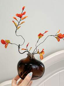 Vase en verre vintage pour la décoration de la maison - Vase à fleurs moderne de style milieu de siècle, centre de table rétro de luxe pour le salon, cadeau de pendaison de crémaillère