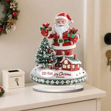 1 buc semn decor de Crăciun pentru desktop, design cadou Moș Crăciun și om de zăpadă, decorare casă sufragerie și dormitor, ornamente pentru birou, cadou de Crăciun, acrilic 2D