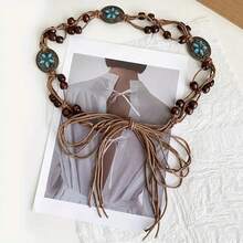 Bohemian Style Brown Woven Belt For Women - 一種尺寸 - 查看 2