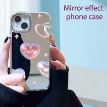 Teléfono con elegante espejo para phone 16 Pro, 15, 14, 13, 12, 11 Pro, X, XR, XS Max, 8 Plus y versiones SE2. Este teléfono de doble función también se puede usar como espejo de maquillaje. Teléfono - Plateado - Ver 6