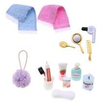 Dollhouse Mini Bathroom Vanity Tools Accessories - Realistic Hair Dryer, Comb, Mirror, Prop Model - As Shown - View 1