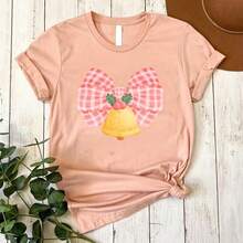 1pc/2pcs/3pcs Christmas Bell & Bow Decal - Heat Transfer Sticker Suitable For DIY Canvas Bag, T-Shirt, Pillow, DTF Jeans, T-Shirt And Backpack, Heat Transfer Image For Textiles/New Products, Decoration/Heat Press Sticker For Clothing, DTF Transfer For Garments