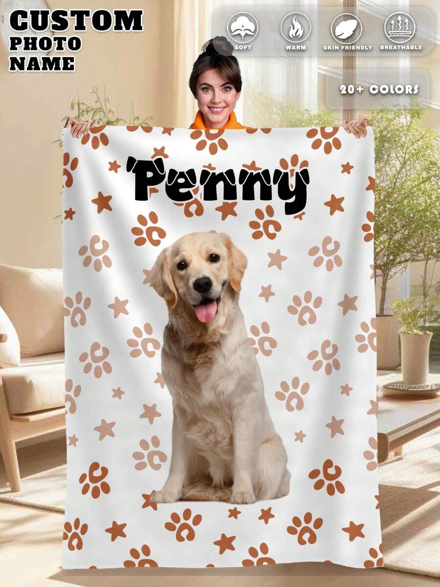 1 pătură foto personalizată pentru pat, canapea multifuncțională pentru sufragerie, plajă, camping, animale de companie, pătură de lenjerie de pat personalizată pentru familie/animal de companie/cuplu, cadouri de Crăciun personalizate, cadou pentru familie, cadouri de ziua de naștere, cadou pentru prieten, cadou pentru ea