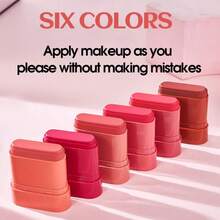 Powder Blusher Matte Stick, Natural Nude Makeup Multi-Purpose Solid Rouge Powder Blusher Cream