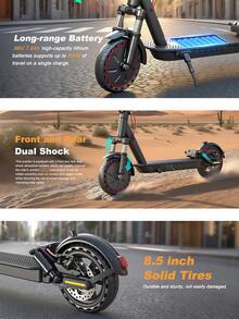 Mankeel Foldable E-Scooter With Dual Suspension And 8.5-Inch Solid Tires, Perfect For City Travel, Outdoor Cycling, And Couple Adventures. Features A 36V 7.8Ah Battery, Disc Brake, Up To 19MPH Top Speed, And 21 Miles Maximum Range. An Ideal Holiday Or Birthday Gift. - 350W36V7.8Ah - Xem 4