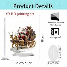 1 Stück neue Weihnachts-Heimdekoration Tischaufsteller. Dieser 2D Acryl Weihnachtsbaum Karussell-Ständer ist perfekt zum Verschenken, für die Heimdekoration und als Neujahrsgeschenk. Er eignet sich hervorragend für Wohnzimmer und andere Räume. Er beinhaltet auch Weihnachtsmann, Elch und Schlitten Ornamente sowie Weihnachtsbaum Dekorationen.