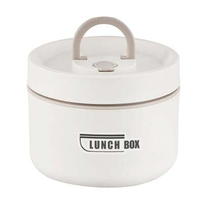 Thermal Lunch Box With Lid Leakproof Round Picnic Lunchbox With Folding Handle For Kitchen And Home