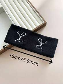 2pcs Women Elegant Minimalist Bow Print Headband Set, Black And White Classic Versatile Styles, High Elastic Moisture-Wicking Hair Bands Suitable For Daily Wear, Sports, Yoga, Dancing And More,Gifts,Travel,Gifts For Women,Hair Stuff,Stocking Stuffers