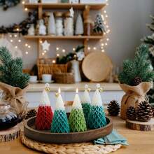 Christmas Tree Shaped Scented Candles For Christmas Holiday Table Decoration Christmas Scented Candles Winter Christmas Tree Taper Candles Home Decoration And Souvenirs, Suitable For Bedroom, Bathroom, Party, Christmas, Random Colors/Styles - Multicolor - View 4