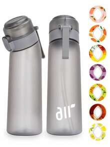 1 件水果香味水瓶，运动水瓶入门套装饮水瓶，户外运动水杯，带 1 个随机椭圆形水果香环，适用于健身房和户外礼物 - （调味荚仅改善嗅觉，不改变味道）不会改变水的味道，只会使其闻起来芬芳