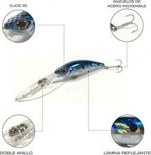 TACTICAL FISHING Kit de 4 curricánes con sonajas internas.Señuelos de Pesca con anzuelos inoxidables. - 1 - Ver 4