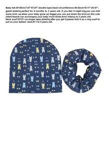 2 pezzi/set Cappellino e sciarpa per neonati, cappello con motivo a orsetto cartoni animati e scaldacollo, per bambini e bambine da 9 mesi a 3 anni, adatto per autunno, inverno e primavera