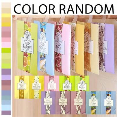 10 件，6 种香味悬挂式衣柜香氛袋，衣柜除臭剂香囊，便携式香氛袋，衣柜空气清新剂，家居必需品，公寓必备品，返校用品 [颜色随机]