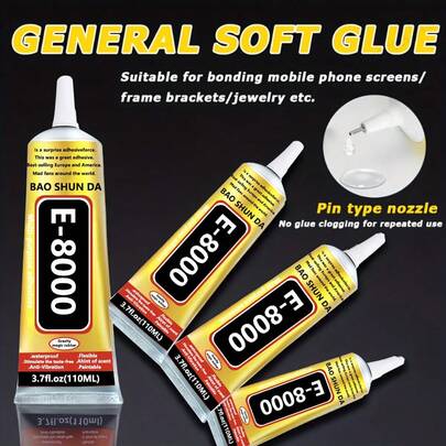 1 pièce Colle adhésive pour bijoux B7000 - Tube de colle métallique imperméable avec embout fin - DIY artisanal pour le réglage des faux perles et pierres précieuses - Colle blanche liquide flexible pour l'artisanat et la réparation de bijoux