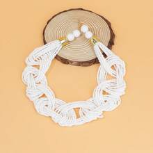 1pc Handmade Multi-Layer Rice Pearl Necklace, Bohemian Retro Style Necklace - Knotted Braid Necklace - View 15