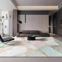 Esta alfombra de gran tamaño recién actualizada pesa 950g/㎡, con una textura de terciopelo gruesa para una sensación talla grande cómoda. Es resistente a la decoloración y al desgaste, con partículas de fricción ampliadas en la parte posterior que mejoran el agarre, lo que le permite fijarse firmemente en el suelo. Esta lujosa alfombra de alta calidad es imprescindible para la decoración del hogar. - Multicolor - Ver 3