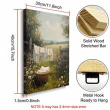 1 幅带框/无框农舍洗衣日墙壁艺术复古海报帆布印刷仿古乡村风景乡村夏季装饰复古画适用于宿舍、公寓、客厅、卧室、现代家居装饰 - 彩色 - 查看 11