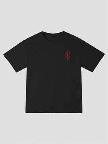 GRDR 男士夏季图案印花短袖T恤，适合夏季的设计 - 黑色 - 查看 7