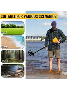 Adult Outdoor High Sensitivity MD5090 Metal Detector - Adjustable, Easy To Use, Suitable For Treasure Hunting And Archaeology, Detects Coins, Gold Coins, Silver Coins (Battery Not Included), Best Choice For Halloween Gift.