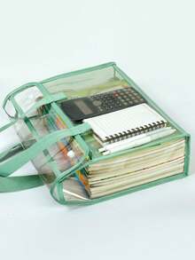 1 حقيبة ملفات شفافة كبيرة السعة مقاومة للماء، حقيبة تخزين ملفات قابلة للتوسيع، حقيبة ظهر طلابية مقاومة للماء من البي في سي، منظم مكتبي لأدوات الكتابة، مناسبة للمكتب والطلاب والتخزين الخارجي، مناسبة للأعراس والذكرى والتخرج - سطح، إغلاق ذاتي الإحكام، عودة إلى المدرسة، لوازم مدرسية