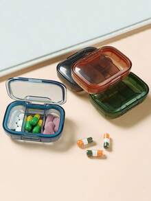2/1 Portable Mini Pill Box - Daily Pill Splitter Box, Medication Divider Anytime, Anywhere, Sunday Travel Pill Box, Dust-Proof ABS Material, Compact Design Suitable For Work, Going Out And Daily Use, Easy To Carry, Large Capacity, Waterproof, Not Easy To Damage - Multicolor - View 5