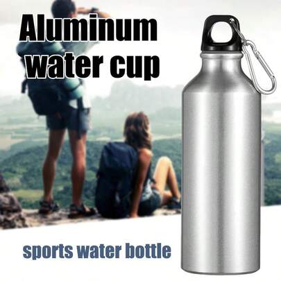 Multifunktionale Aluminium-Sportflasche, Outdoor-Trinkflasche mit weiter Öffnung und auslaufsicherem Drehverschluss, Metallverschluss, Sport-Outdoor-Zubehör, geeignet für Camping, Fitness, Wandern, Angeln