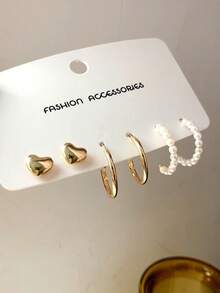 4pcs/Set Clover Stud Earrings, Creative Design, Minimalist, Elegant Vintage, Sweet Romantic Style, Classic Fashion Casual, Suitable For Valentine's Day, Eid, Daily Wear, Party, Holiday, Affordable Gift Choice