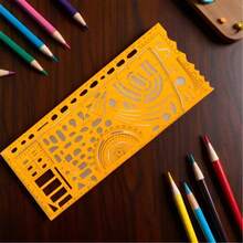 模板测量尺圆形椭圆尺耐用K型树脂绘图设计家具建筑师模板绘图尺