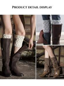 1 Pair Women's Autumn/Winter New Warm Boot Cuffs, Crochet Knitted Boot Toppers, Gift For Her