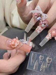 Cute Girl Style Ins Rabbit & Bow Nail Art Mold - Clear - View 9