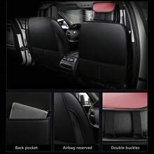 5 Seats Car Seat Covers Full Set Nappa Leather Automotive Seat Cushion Protector Front Rear Full Set Waterproof Universal Fit For Most Sedan SUV Truck - Pink & Black - View 8
