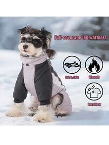 Full Body Dog Coat - Warm Fleece Jacket For Small Dogs, Turtleneck Winter Coats With Harness, Reflective Dog Snowsuit Windproof Puffer Jackets With Legs - Multicolor - View 4